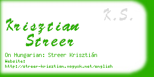 krisztian streer business card